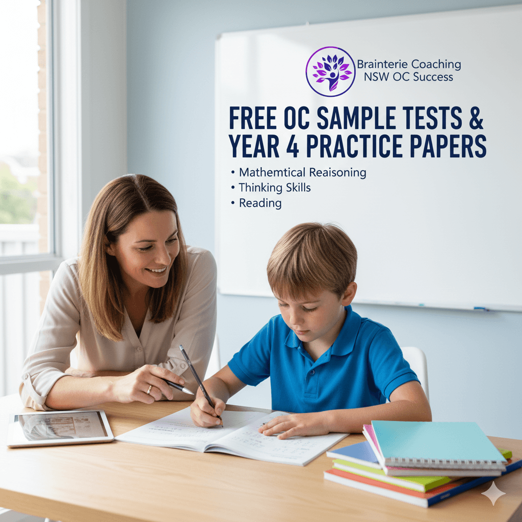 OC Sample Test Year 4: Practice Papers with Timed Simulations and Scoring Guide 2026 | BrainTree Coaching