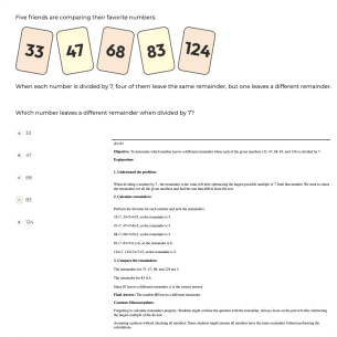 Braintree Coaching Student portal practice question view