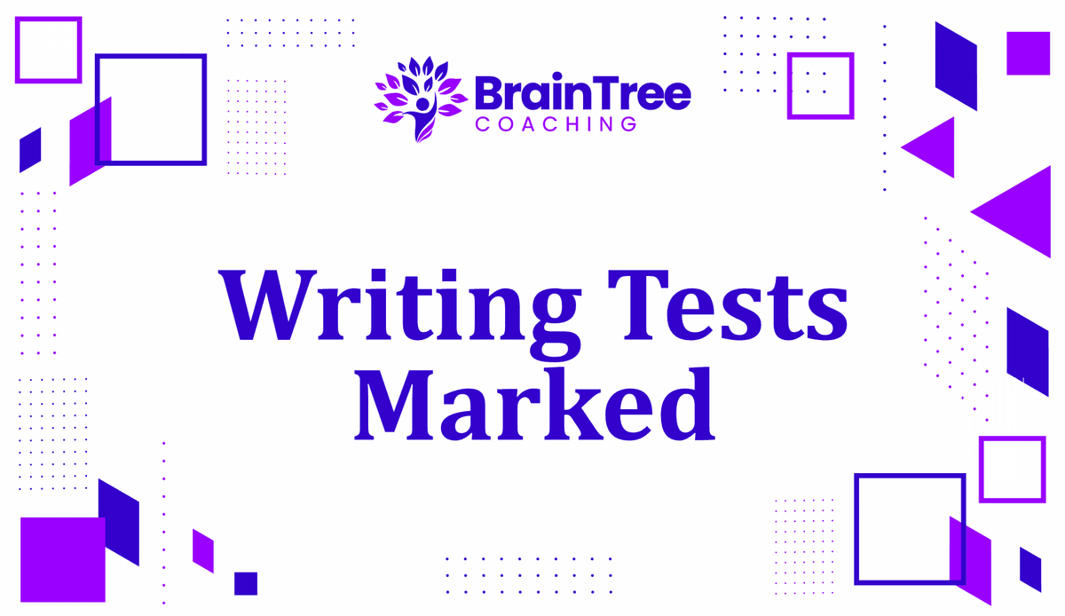 BrainTree Coaching writing tests marked