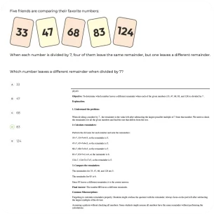Braintree Coaching Student portal practice question view